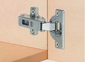 DUOMATIC Concealed hinge for door thicknesses up to 40 mm, opening angle 4 Cup dimensions Material: Steel cup, zinc alloy hinge arm Fixing door to carcase: Sliding on with DUOMATIC A mounting plates