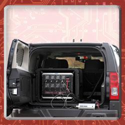 BombJammer VIP 300T: RCIED Defeat Jamming System Discreetly placed in the rear of an SUV, the Covert RCIED Jamming System is designed to defend against remote controlled IED threats.