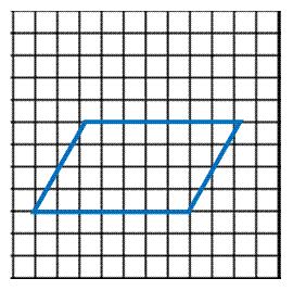 9. A parallelogram is drawn on the grid below. Which statement describes how the area of the parallelogram will change if the length changes to 9?
