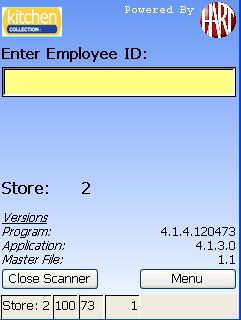 The ID bar code on the form will be scanned once to set up the scanners; the form will then be completed at the END of your inventory.