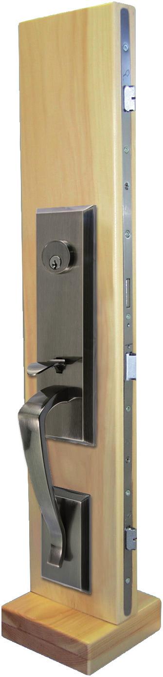 Wood Mount Display for Gripset Handle and Door Lock Wood Mount Display with Door Lock and SALEM Gripset Handle Wood mount display 45mm (1 3/4'') thick 1 K-C9616-00-0-* 01 = Satin Nickel, 25 = Dark