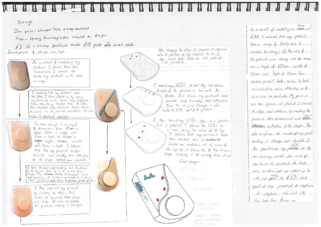 INFORMAL Sketchpad Assessment Criteria Marks Assessment objective (c) Generating and developing design ideas 30 AO 2 Good evidence of modelling.