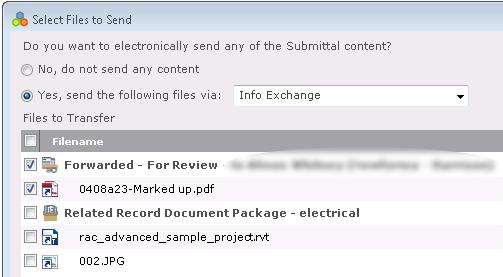 2. In the Select Files to Send dialog box, select any files you want to send with the response.