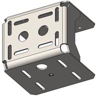 When used with our mounting bracket, you may mount with either the 4 through-holes or the 4 threaded inserts.