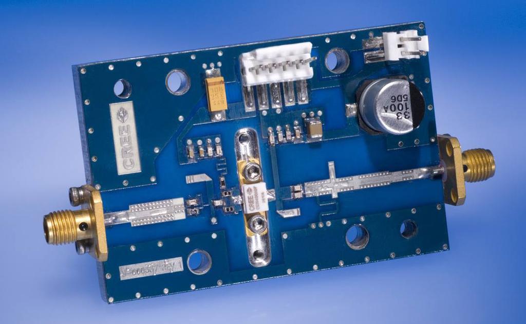 CG2H40010-AMP Demonstration Amplifier Circuit Bill of Materials Designator Description Qty R1,R2 RES,1/16W,0603,1%,0 OHMS 1 R3 RES,1/16W,0603,1%,47 OHMS 1 R4 RES,1/16W,0603,1%,100 OHMS 1 C6 CAP,