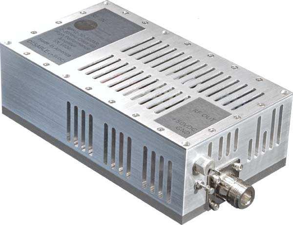 Class AB 500W XR-rated linear amplifier 2-30MHz bandwidth 27dB typical gain 64% typical efficiency +/- 1.