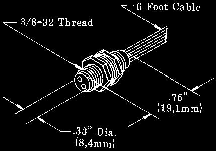 The P00DB ("B" = Barrel) is an in-line threaded barrel which typically mounts through a 3/8" (0mm) diameter hole using the lock nuts which are supplied.