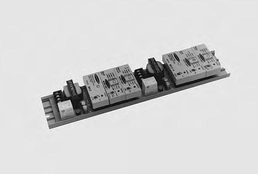 The PC board assembly slides into a inch (25mm) long PVC track which is used to mount the entire assembly. A hold-down screw keys the correct polarity of the module.