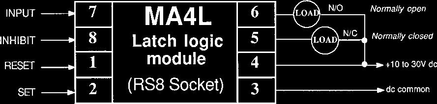 et/reset latch mode, MA4: dge-triggered latch mode, MA4: Flip-flop ( 2) logic, MA4: OUTPUT T OUTPUT PUT OUTPUT (at pin #5) PUT RT * RT OT: Jumper pin #8 (BT) to pin #6 (/O Output) MCRO-AMP MA4