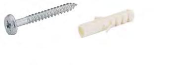 used for other wall materials Plastic, white Set comprises: 100 suspension hooks and 100 wall plugs Order no. PU 0 046 103 1/100 set Fixing material Special screw ø 5.