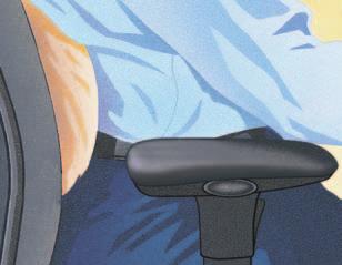 Backrest A well-adjusted backrest reduces pressure on your spine. It also supports your lower back. Sit at your workstation, leaning back slightly with your back firmly against the chair.