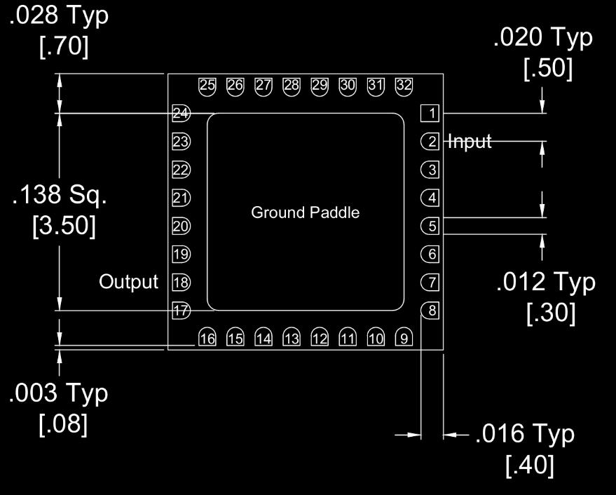 2. Port Configurations and Functions www.markimicrowave.com NLTL-6273SM 2.1 Port Diagram A bottom-up view of the NLTL-6273 s SM package outline drawing is shown below.