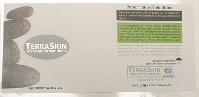 Now, we are bringing in TerraSkin weekly to meet the demand. You can print 1-4 colors, and you can foil stamp and emboss them.