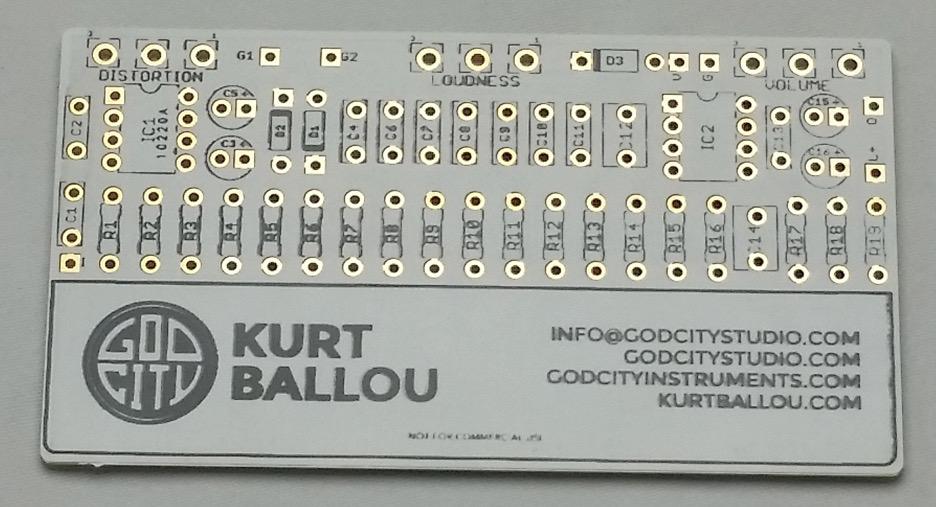 NOTE: These instructions refer to the Kurt Ballou side of the PCB as the front side. All IC s, diodes, capacitors, and resistors are connected to the front side.