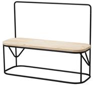 008.39 PE660573 bench with clothes rack 79 Stained, clear lacquered solid pine and