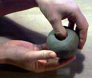 Pinch Pot Form shaped by hand using a methodical