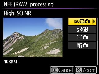 On-Camera Batch NEF (RAW) Processing 6 Choose settings for the JPEG copies. Adjust the settings listed below.