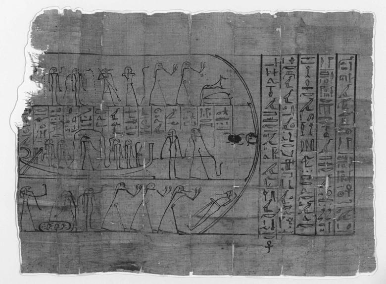Papyrus, ink Anubis,