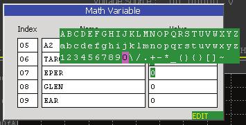 Perform steps b to i in the following figure, and set the index 7 variable to 188.5 (mm) as shown in step h. a. b. Click to EDIT mode e.