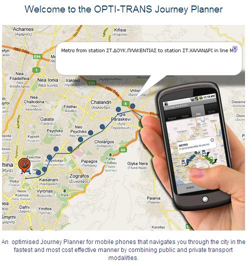 OPTI-TRANS: GNSS aided Journey Planner Pre-commercial journey planner - Mobile app for 3 smartphone