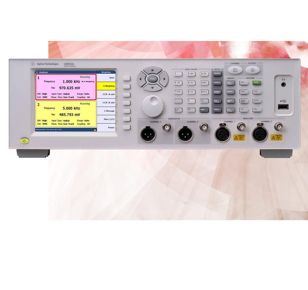 Agilent U8903A Audio Analyzer Fast and accurate multi-channel audio analysis made affordable Ideal replacement for the HP 8903B! 5.