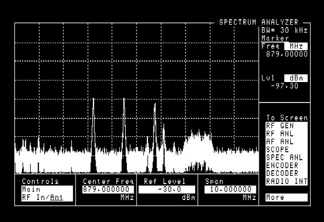 Full spectrum analyzer capabilities Spectrum analyzer The optional spectrum analyzer (Option 102) measures signals from 10 MHz to 1 GHz with a variable span of 5 khz to 1 GHz (full span).