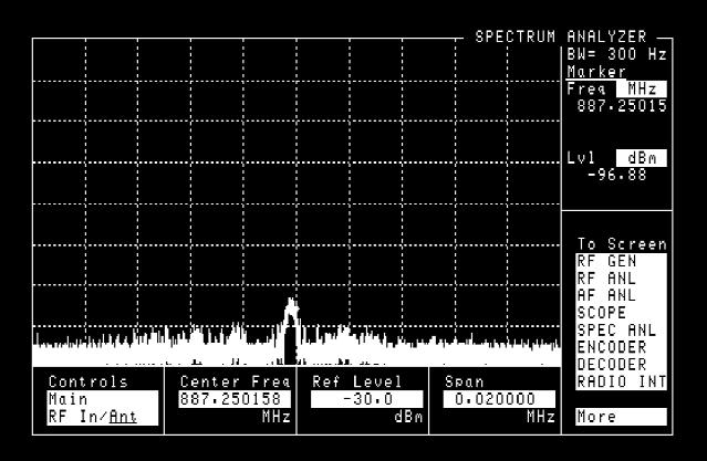 The recovered audio can be listened to using the builtin speaker while the signal is being viewed on the analyzer or measured.