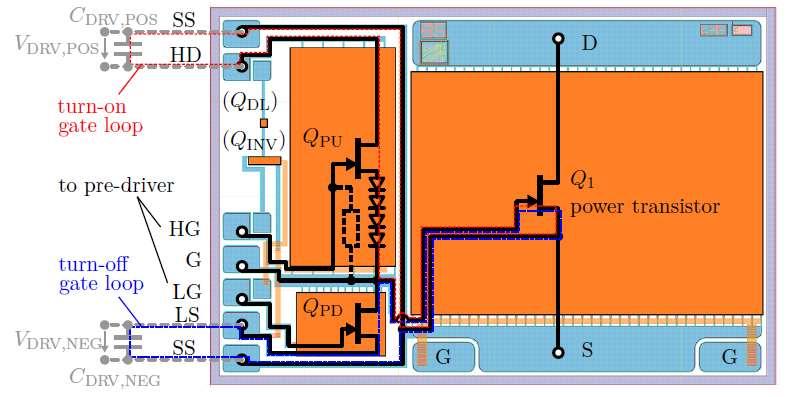 Monolithic Integration: Gate Driver & Power Transistor Parasitic gate