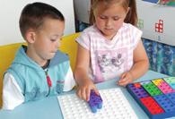 . Repeat with other Shapes, until children can arrange Pegs into Numicon Shape patterns quickly and confidently.