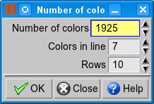 To load a diferent palette in the Edit colors window, just choose File > Load colors, and select a color palette fle from the Load colors dialog.