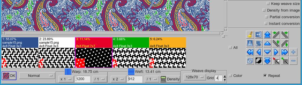The weave browser is accessible through Choose weaves > Browse or you just double click on the weave area in jacquard conversion, and program pops up the weave browser.