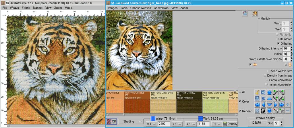 To check which RGB colors are present in the image, move the mouse over the picture and look in the upper right corner of the window, where they are displayed.