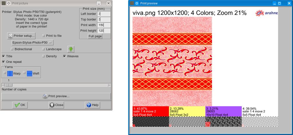 User Guide 9.11.1 GET IMAGE FROM WEAVE (BLACK AND WHITE) In it is possible to make the image from the current weave.