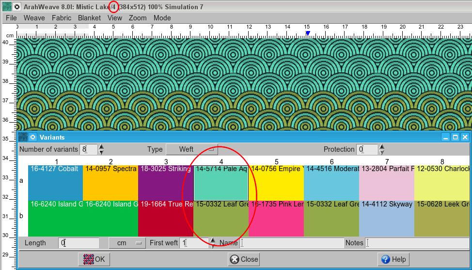 1 PASTING COLORS FROM COLORS DIALOG If you want to modify only colors and not yarns in the Variants, use the Colors editor.