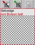 5 LOADING THE SELVEDGE WEAVE To load a selvedge weave into the Save cards for production window, do one of the followinge Double click on the Selvedge area on the right of the window.