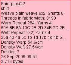 diferent yarns in the warp, Weft repeat, Number of diferent yarns in the weft, Dents in denting repeat, Advances (regulator), and File size. Figure 23: Fabric tool tip 3.1.