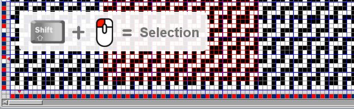 You can also save a selection as a weave, just use File > Save weave, and the saved weave will be the selection, and not the whole weave.