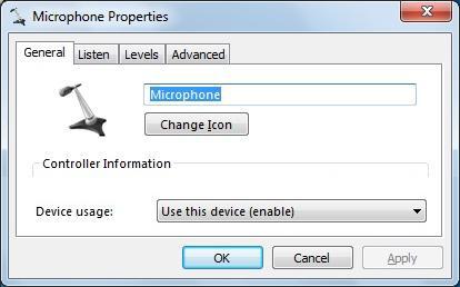 Adjust the microphone s audio level by moving the slide control to the right or left. After adjusting, click [OK] to close Microphone Properties.