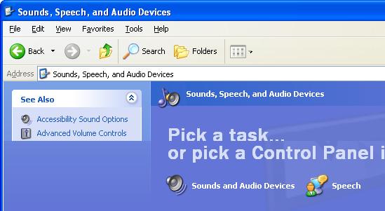 Click r Sounds and Audio Device Properties appears, and then click the [Audio] tab.