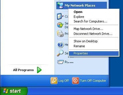 OPERATING AS A BASE STATION Windows XP q Right-click [My Network Places] in the <Start> menu, and then click [Properties].