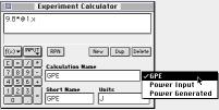 If the calculation for GPE is already showing in the formula area, skip the next step. 2. Click the Calculation Menu button ( ). Select GPE from the Calculation Menu. 3.