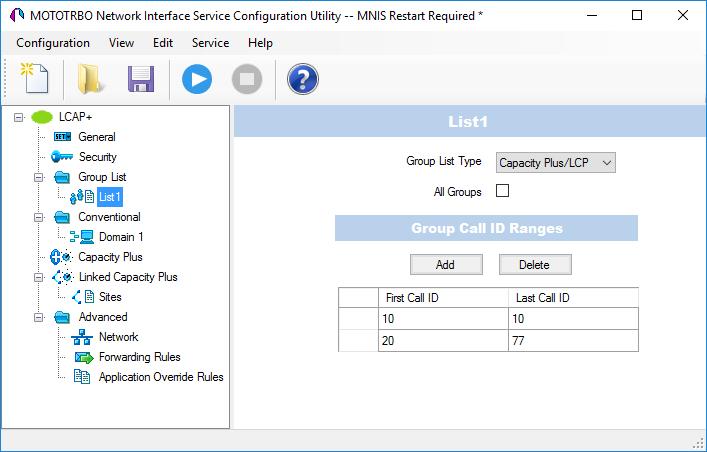 Configuring MOTOTRBO Equipment In the left pane, right-click Group List and choose Add. In the left pane, under Group List, select the list you just added (for example, named List1).