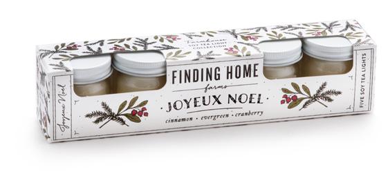 Farmhouse SOY TEA LIGHT COLLECTIONS A gift box containing five Farmhouse Tea Lights. Each tea light is 1 ounce with a burn time of 10-12 hours each.