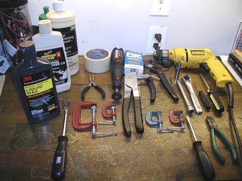 Some of the tools you will need for this project. This step by step will run through the entire process of removal, refinishing, replacement, and reinstallation.