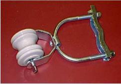 10 12GA galv steel bracket with 2-1/4" porcelain insulator.
