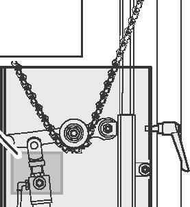 5 Operation 5.2 Prepare for operation Step Action 6 Lower the tensioner arm to its bottom position. 7 Move the tensioner downwards until the chain is tightly secured in its position.