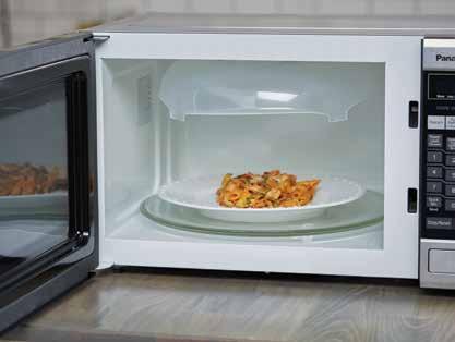 Fits full-size microwaves with metal roof.