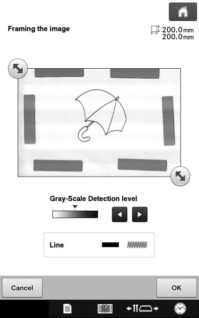 LINE SCAN When the following messge ppers, press. f In the screen for confirming the converted imge, you cn djust the Gry-Scle Detection level gin, if necessry. Scnning egins.