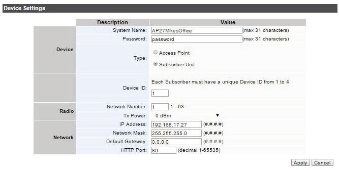 For Subscriber Units, assign unique ID numbers in numeric order from 1 to 4. For an Access Point, first list the number of subscriber units in the box.