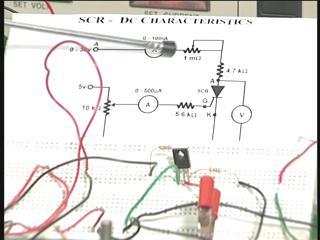 With this let me show you an actual demonstration with SCR and we will see the characteristics. Look at the circuit here. It is the same circuit which I discussed.
